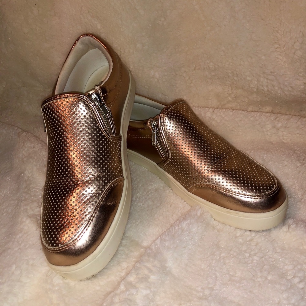 Report Alexa Rose Gold Zip-Up Fashion Sneaker